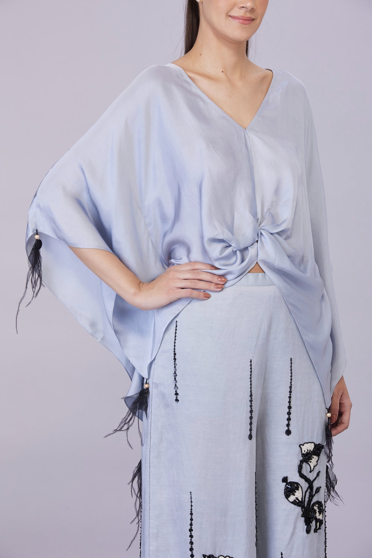 Light Grey Plain Kaftan