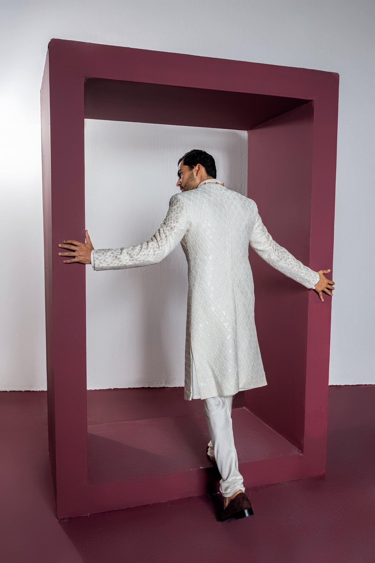 Classic White Sherwani Set