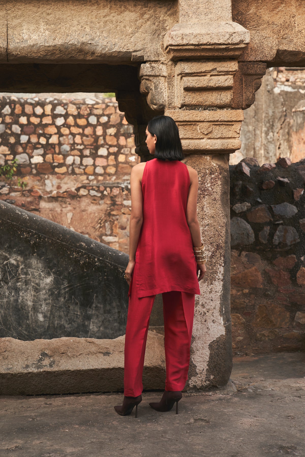 Red on Red Zeya Silk Set