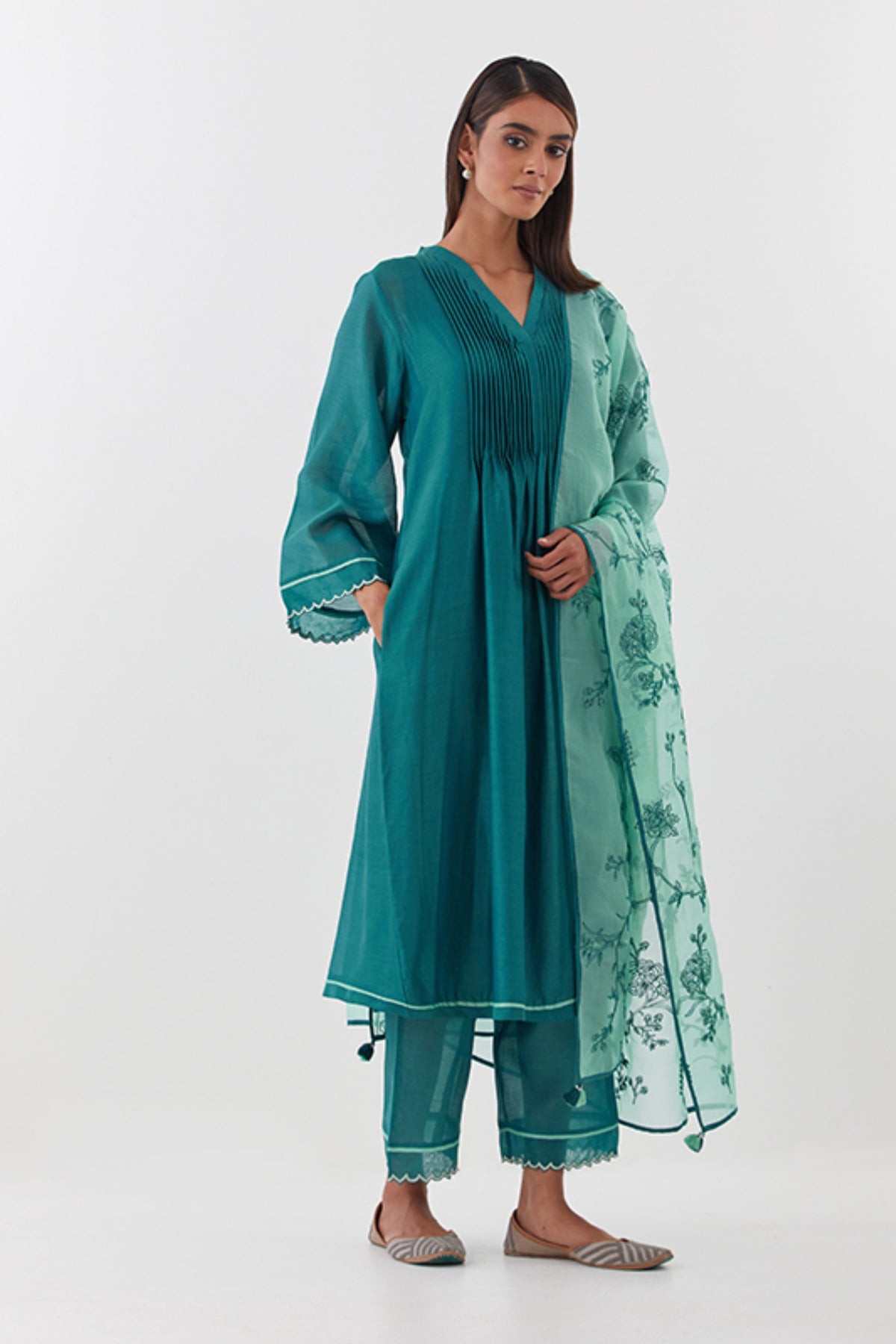 Baghban Teal Kurta Set