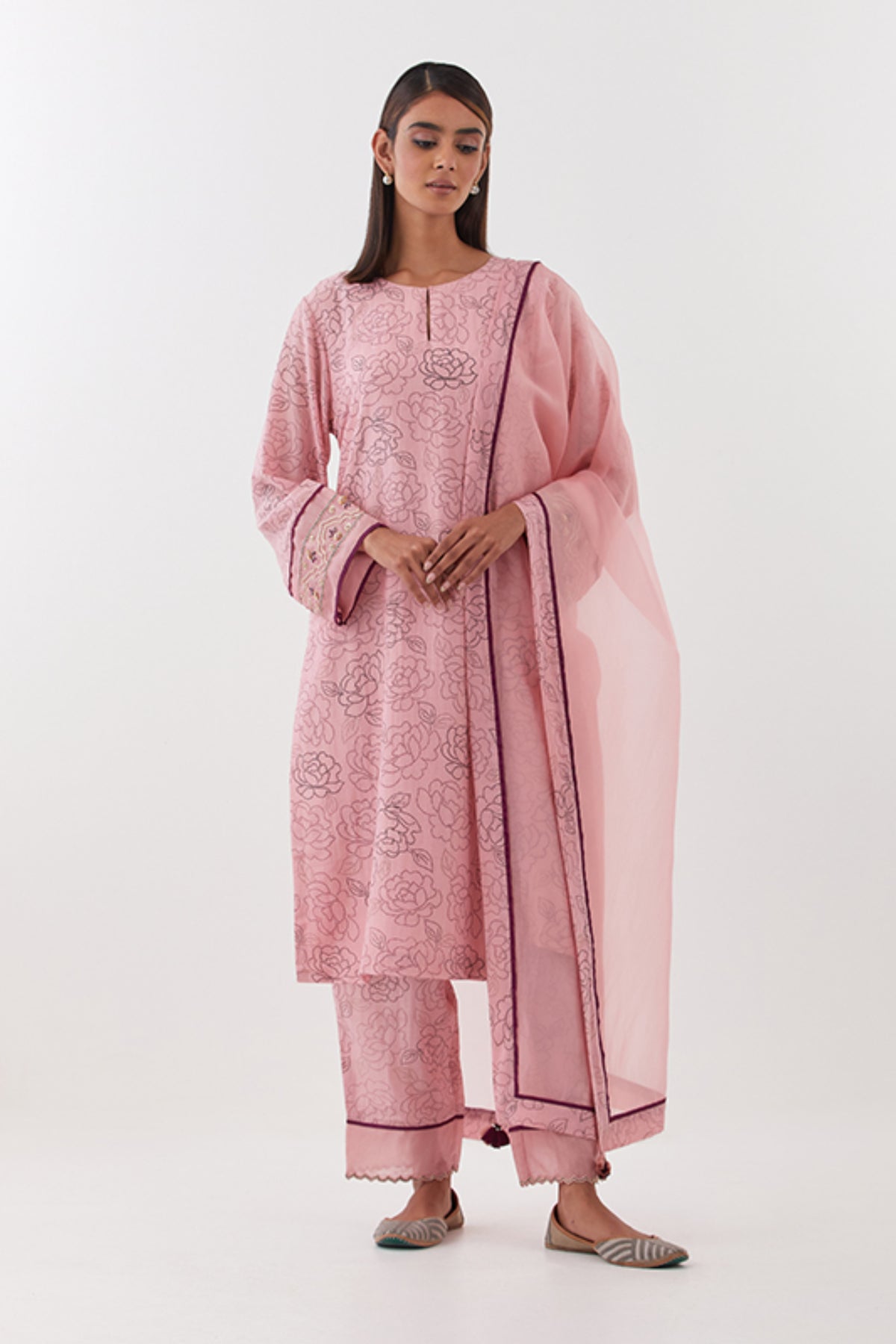 Gulposh Old Rose Kurta Set