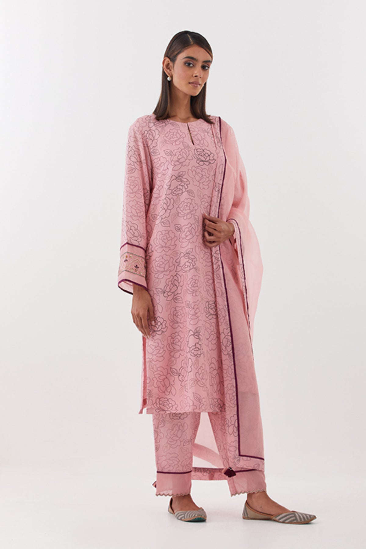 Gulposh Old Rose Kurta Set