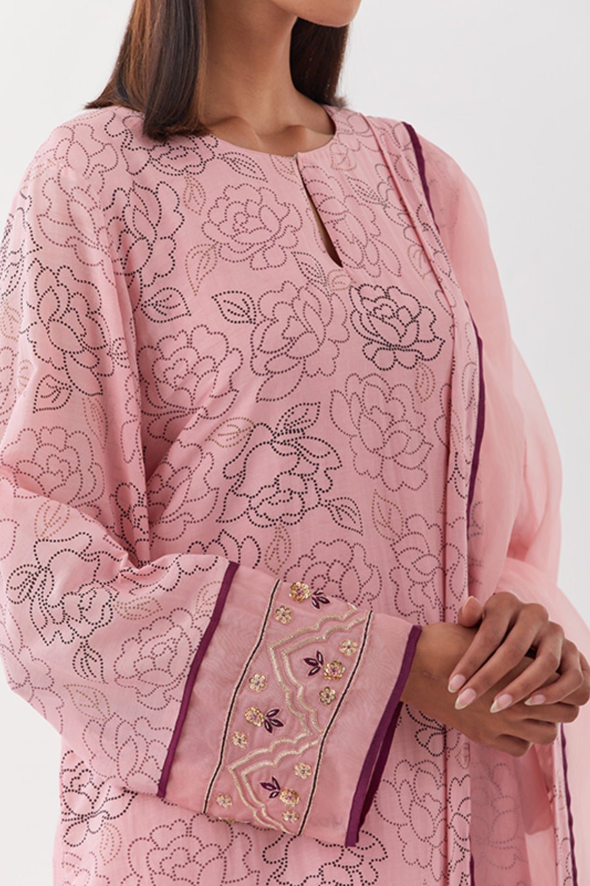 Gulposh Old Rose Kurta Set