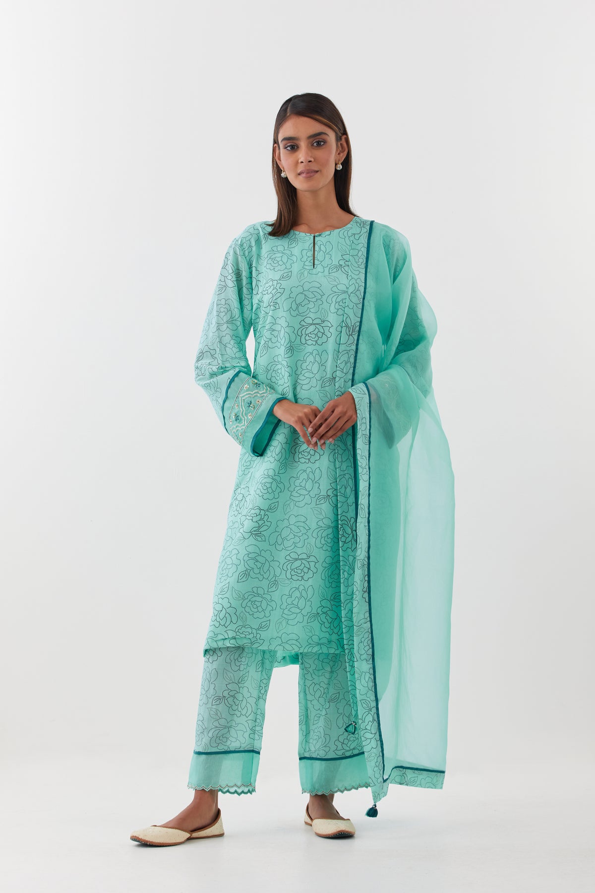 Gulposh Aqua Blue Kurta Set