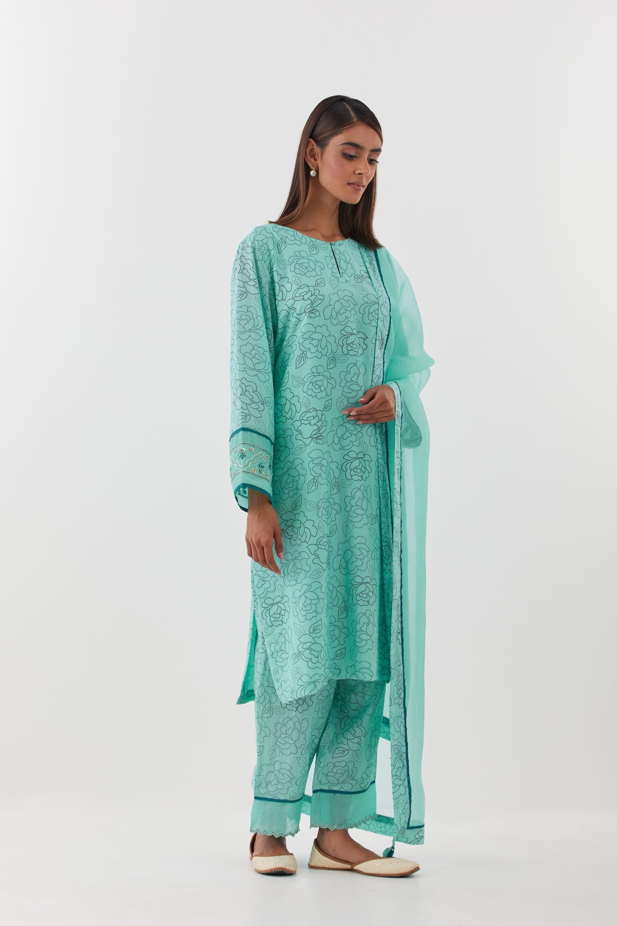 Gulposh Aqua Blue Kurta Set