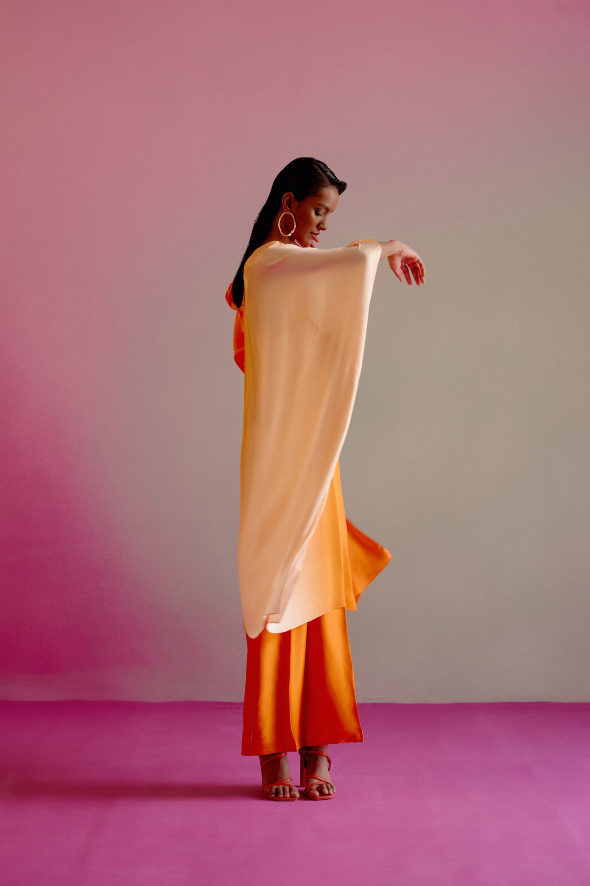 Sunset Orange Ombre Kaftan