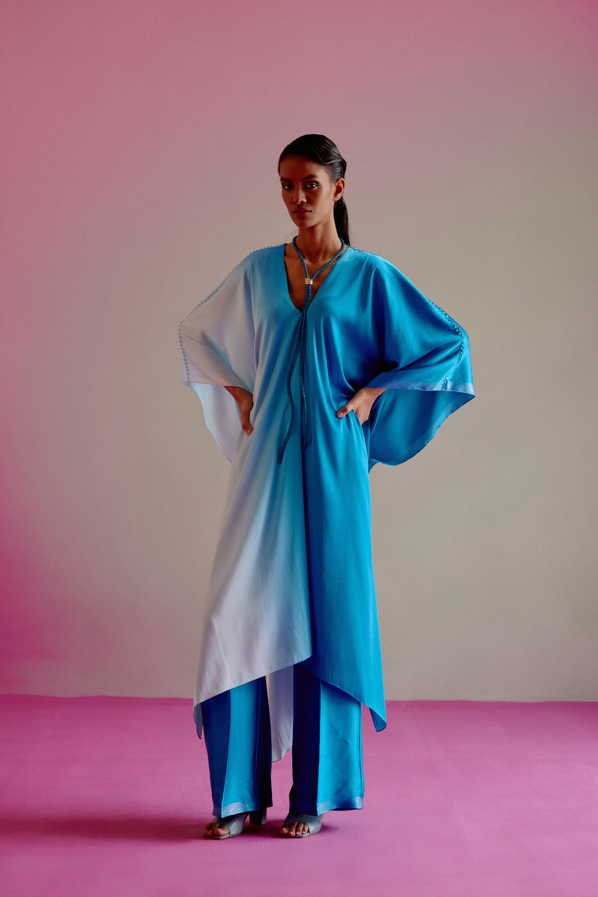 Deep Blue Ombre Kaftan