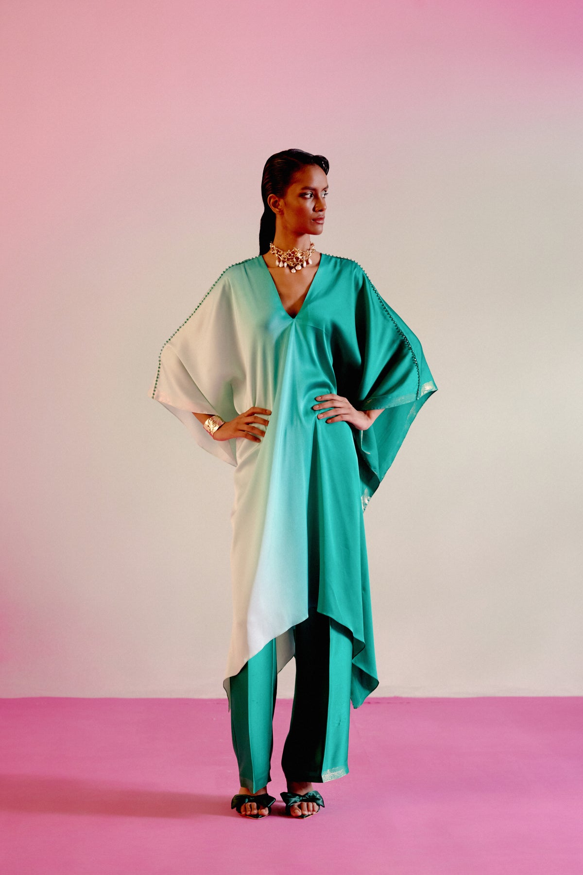 Emerald Green Ombre Kaftan