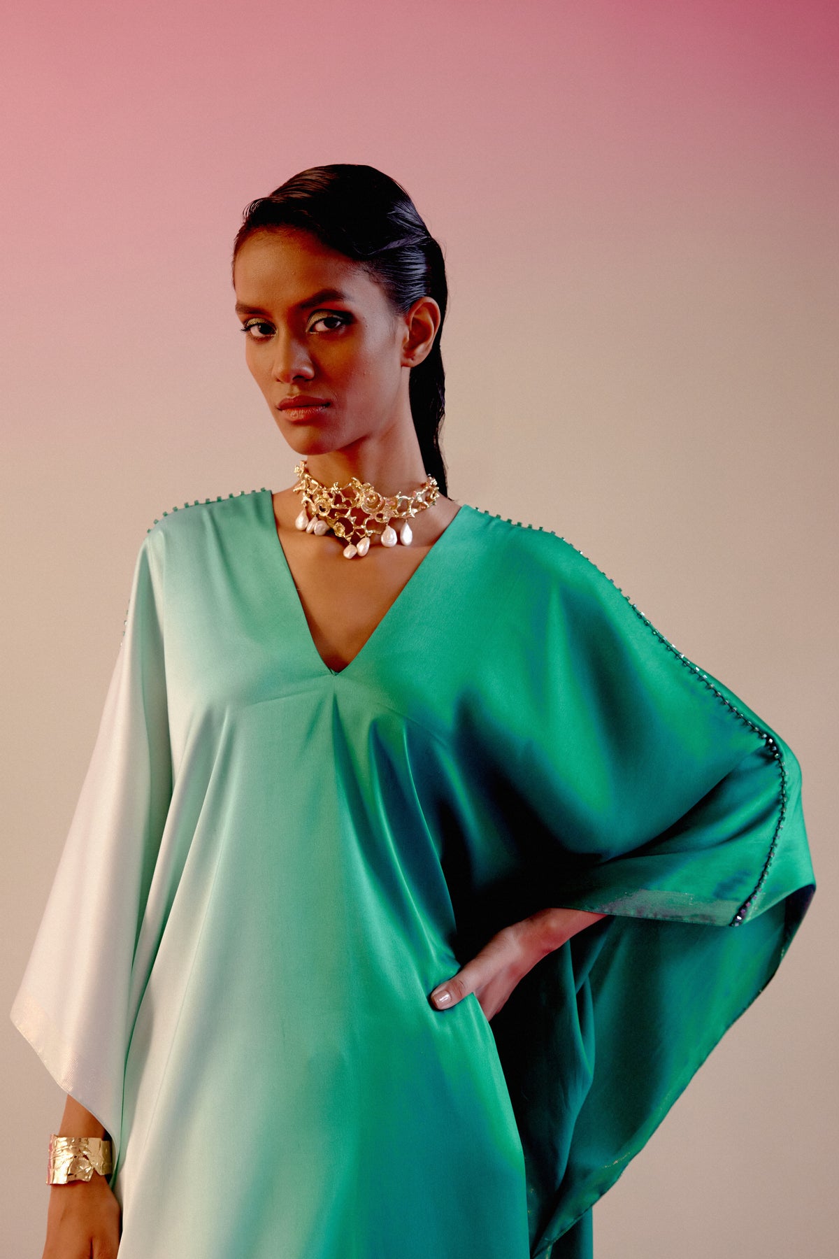 Emerald Green Ombre Kaftan