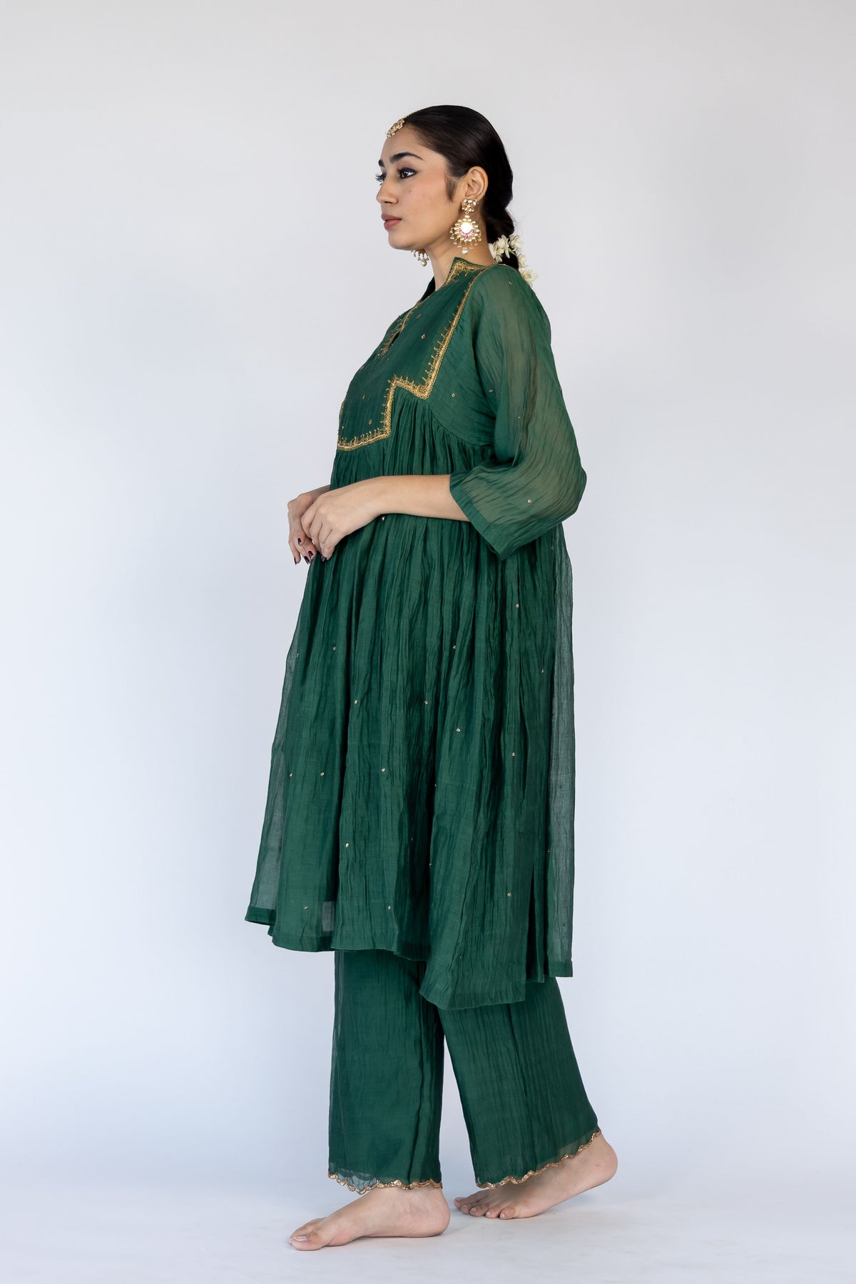 Afghani Farah Yoke Kurta Set