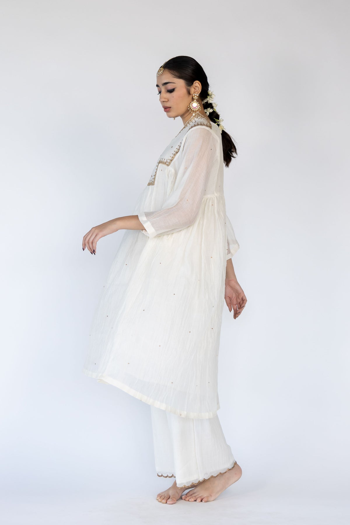 Ivory Farah Yoke Kurta Set