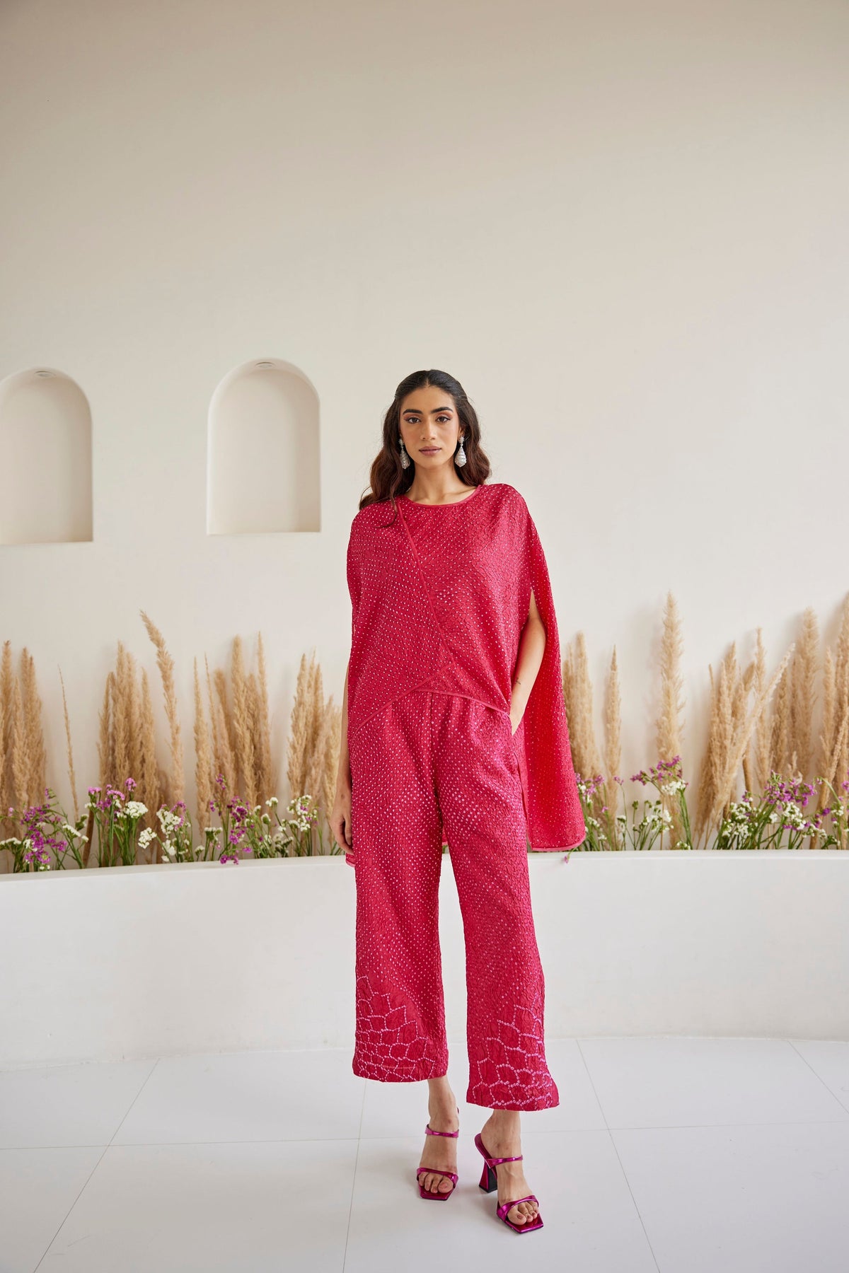 Artisanal Bandhani Slit Palazzos