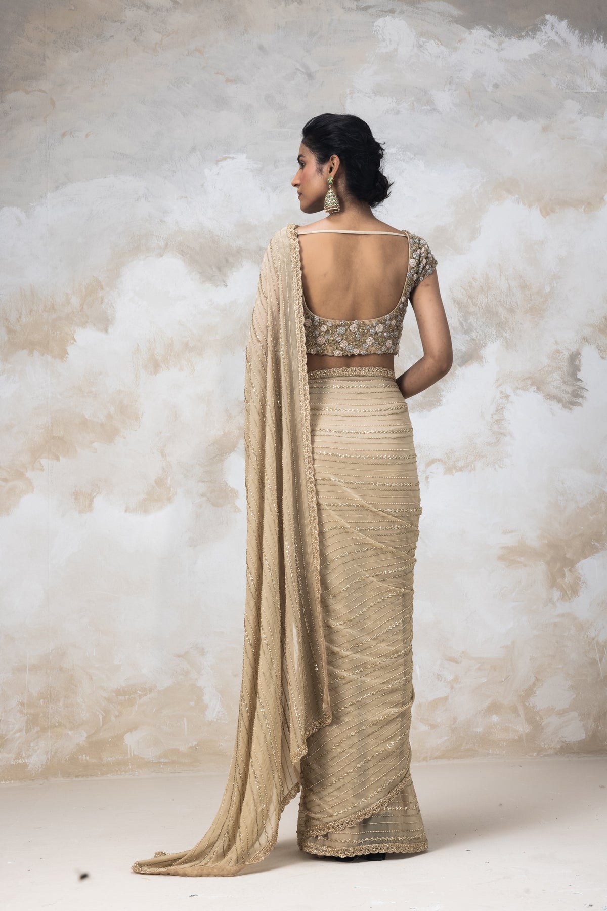 Gold Embellished Saree