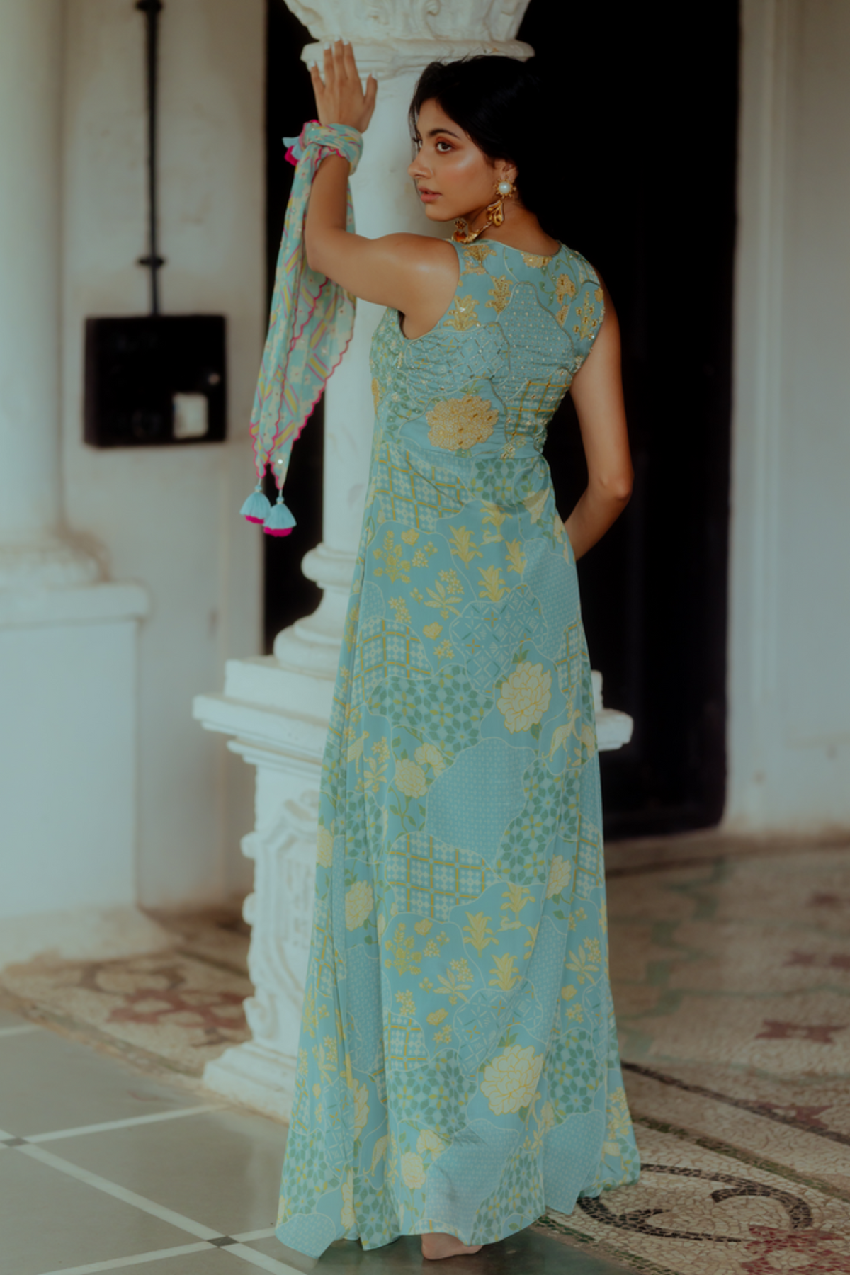 Tea pot blue maxi