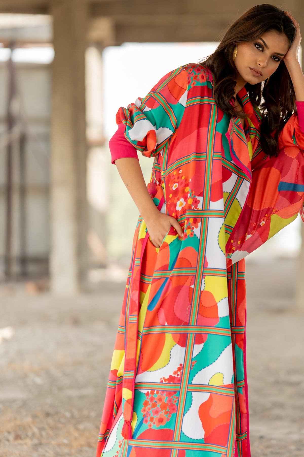 Colour Burst Trench Dress