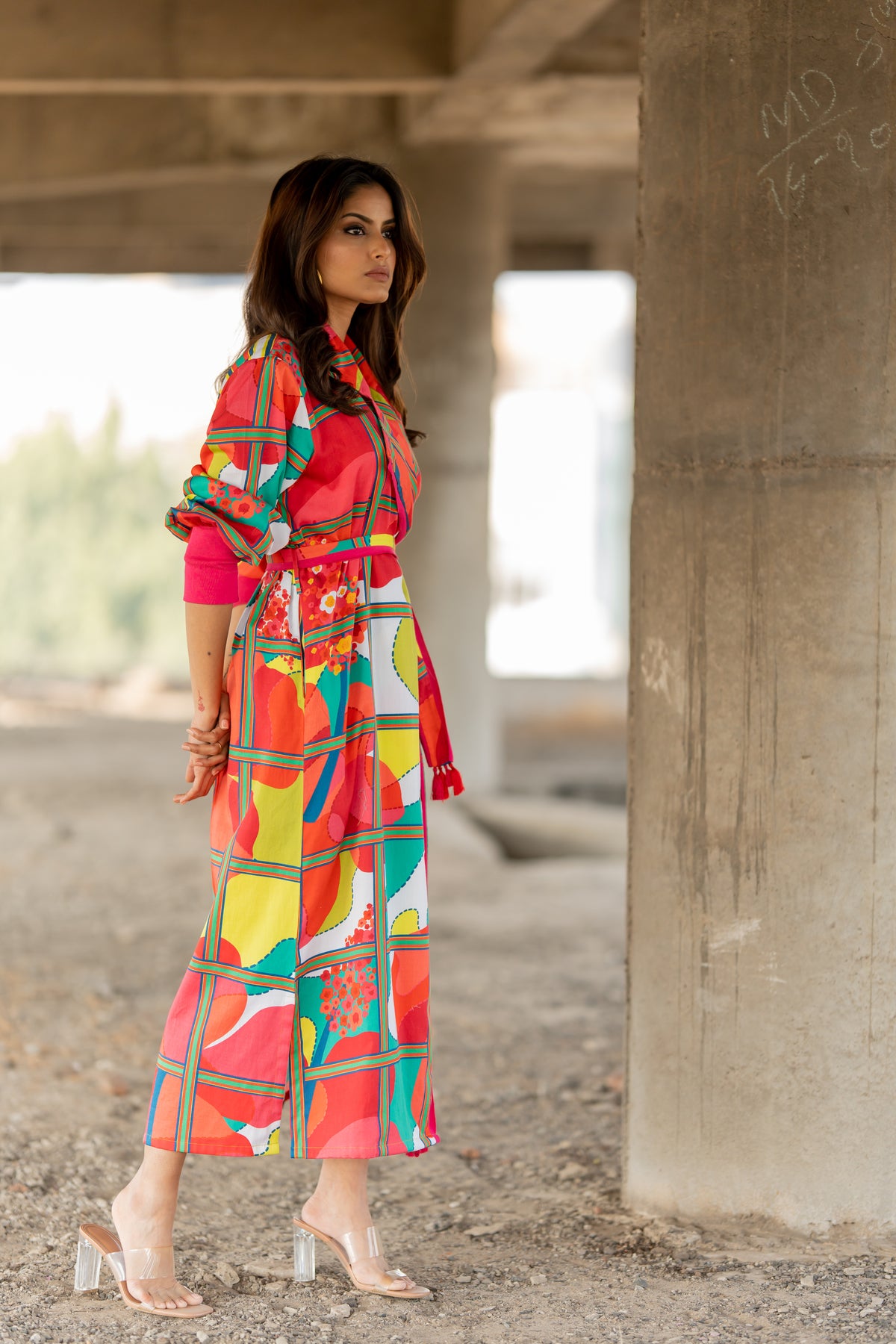 Colour Burst Trench Dress