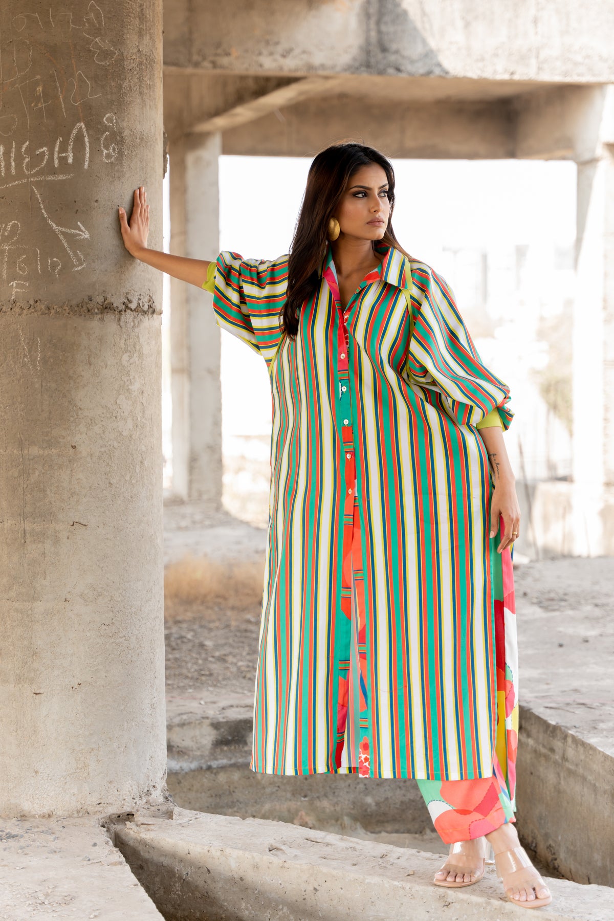 Paradise Stripe Long Shirt