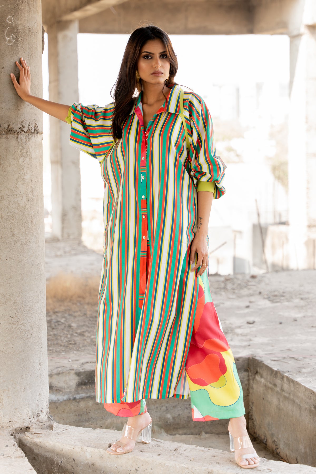 Paradise Stripe Long Shirt