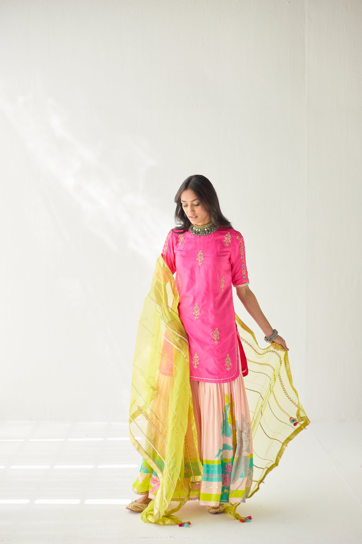 Hot Pink Orchid Gharara