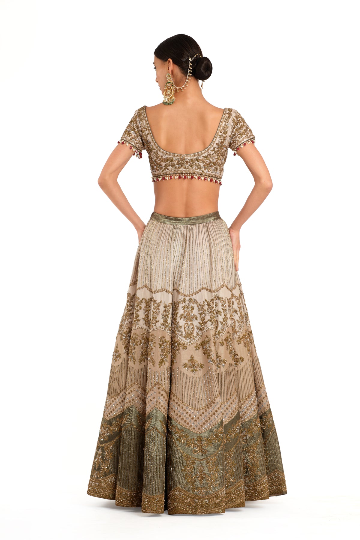 Intricate Embroidered Lehenga With Jewelled Blouse