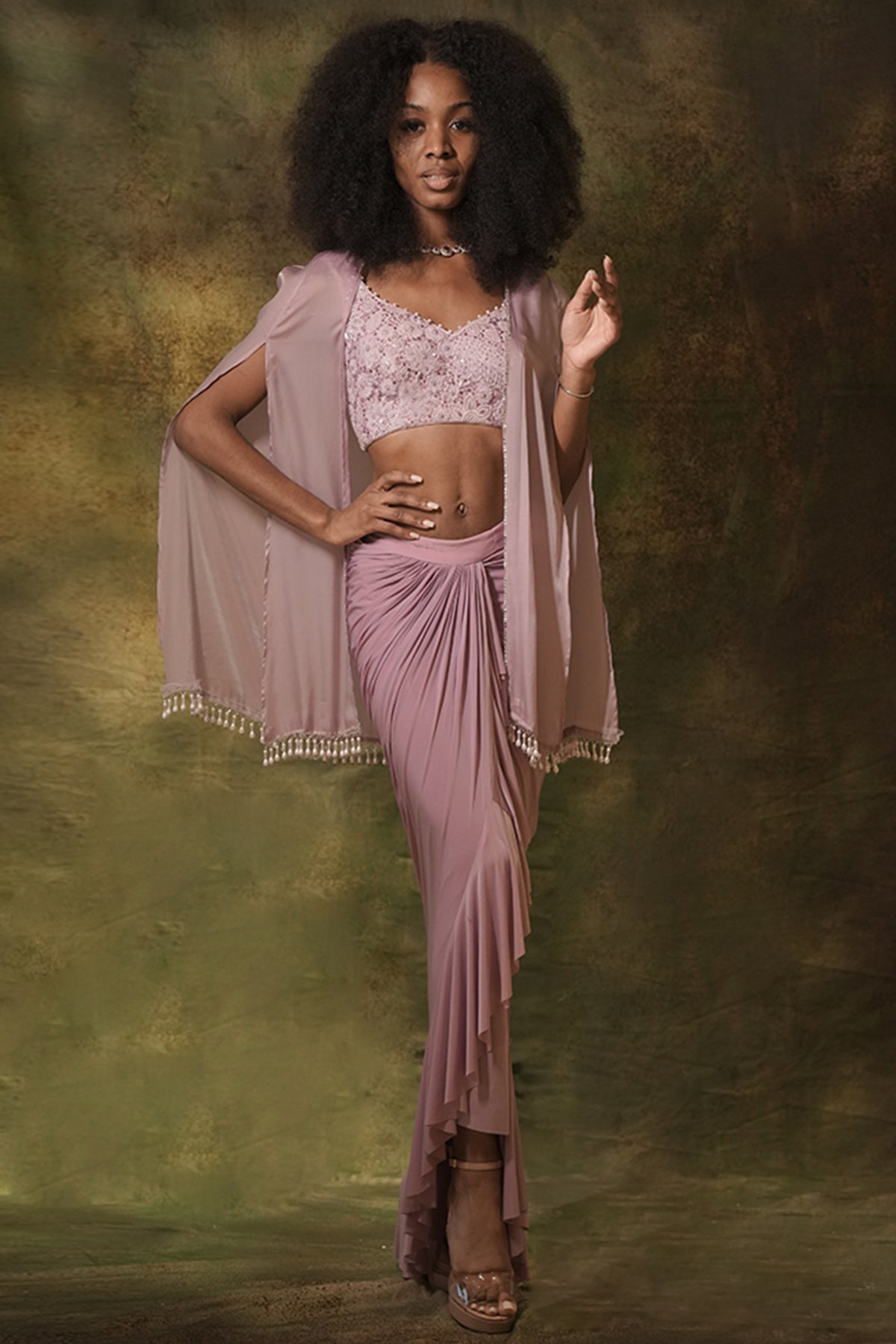 The Lilac Dhoti Set