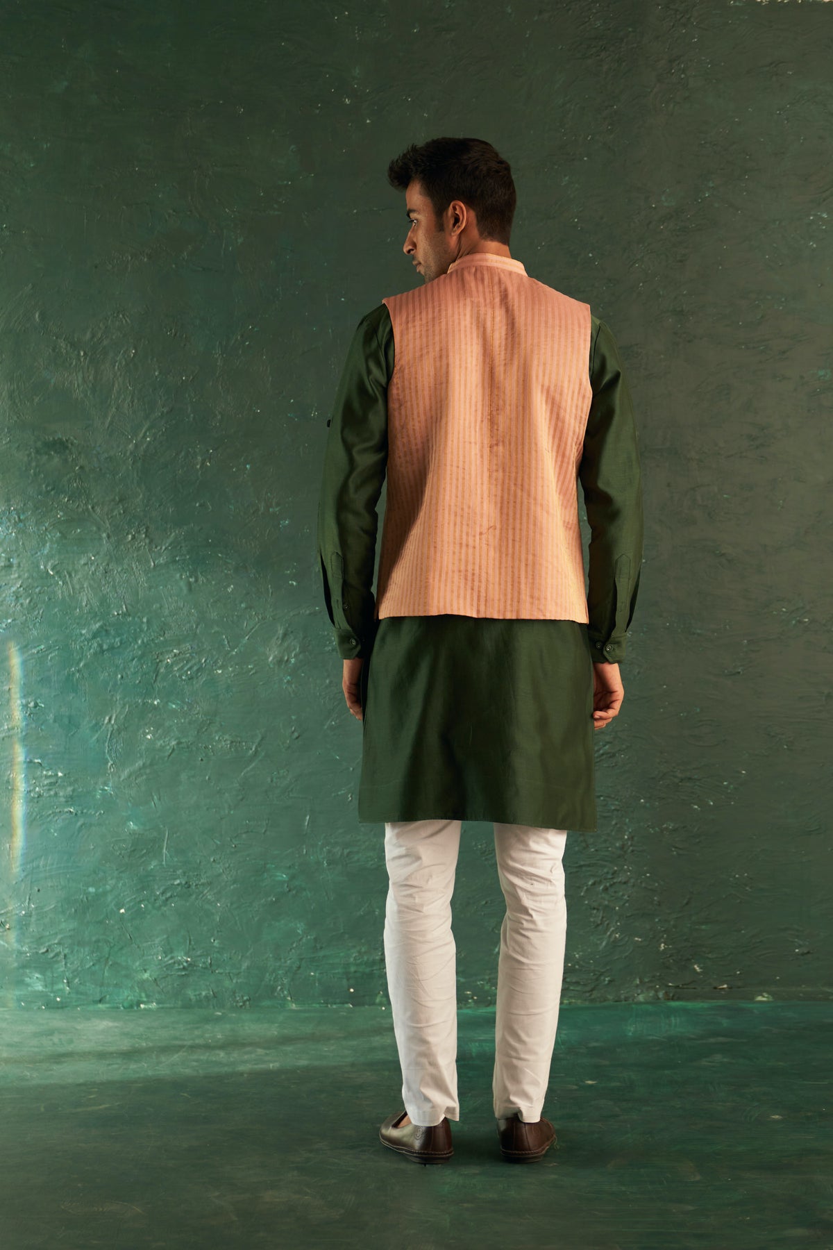 Deep Green Kurta Set with Jacket