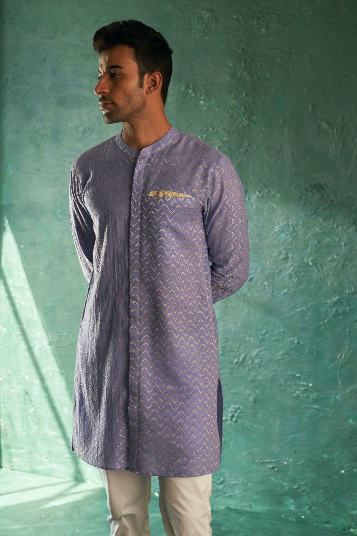 Midas Lavender Front Placket Kurta set