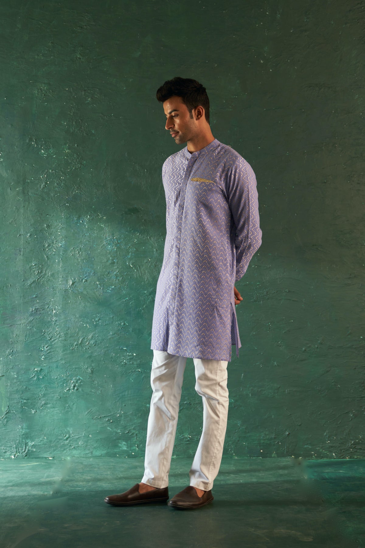 Midas Lavender Front Placket Kurta set