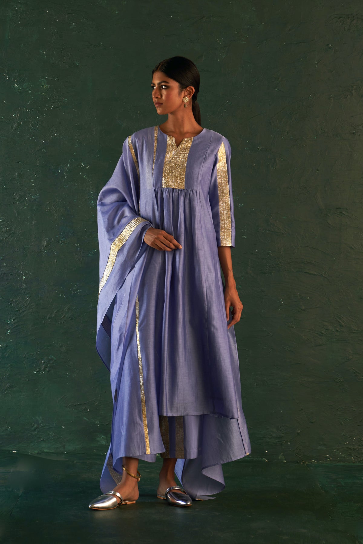 Midas Lavender Chanderi Kurta  Set