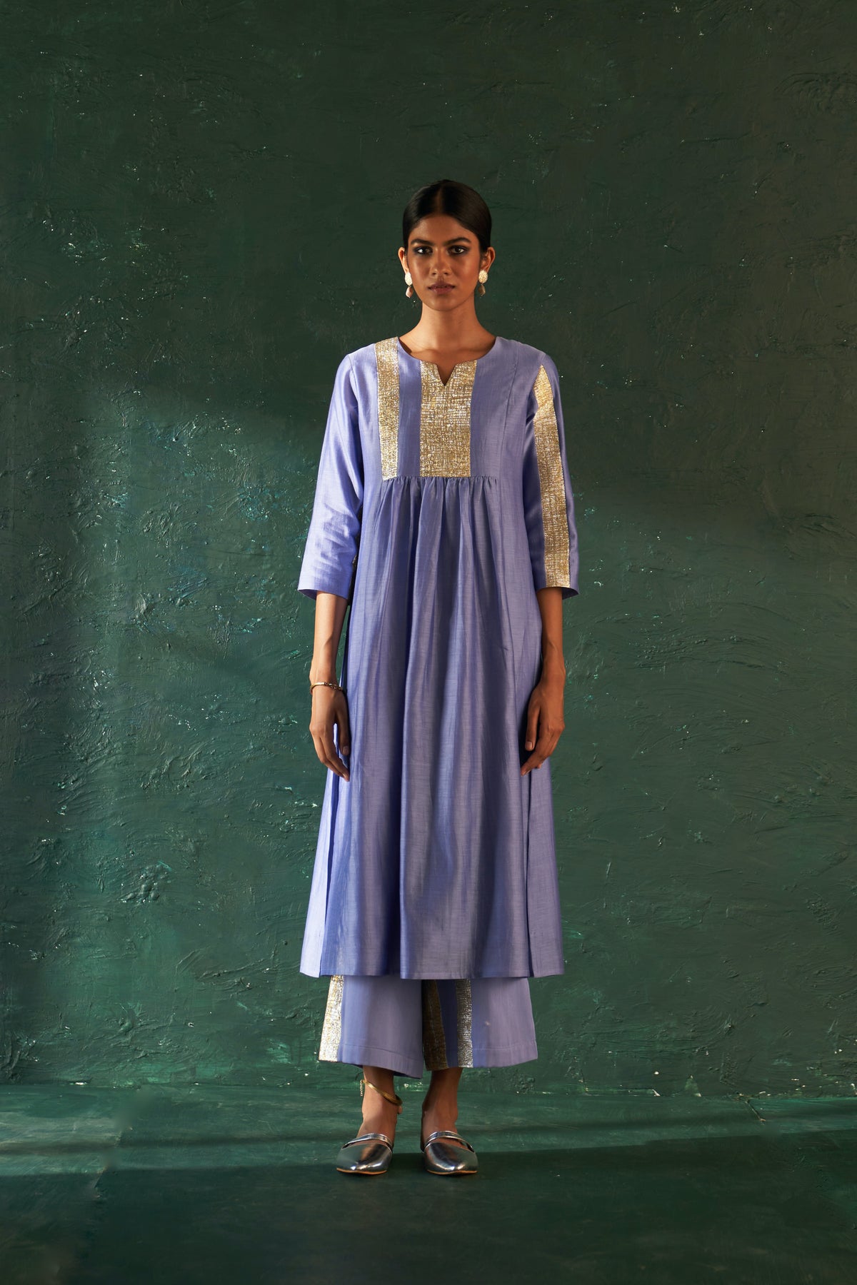 Midas Lavender Chanderi Kurta  Set