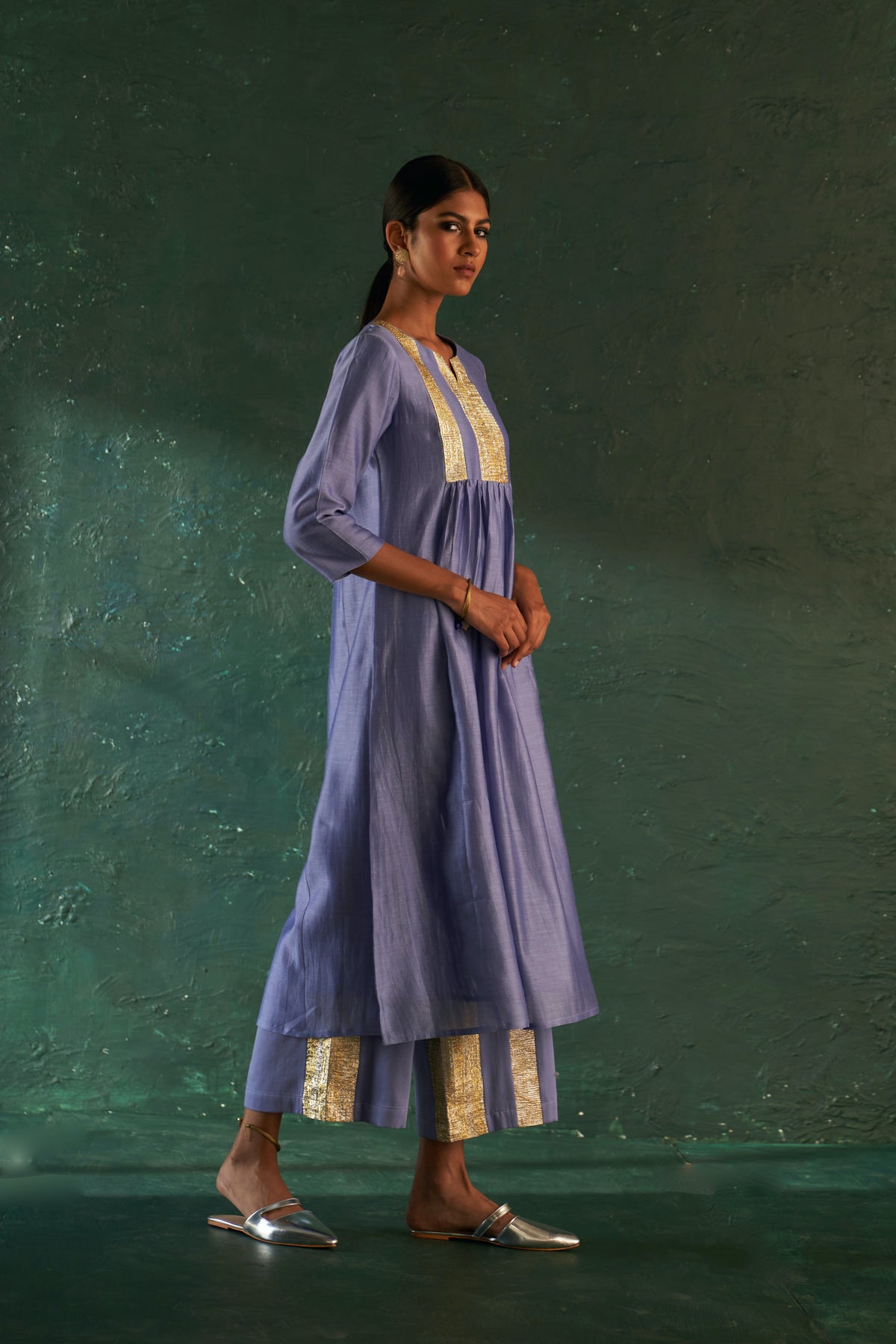 Midas Lavender Chanderi Kurta  Set