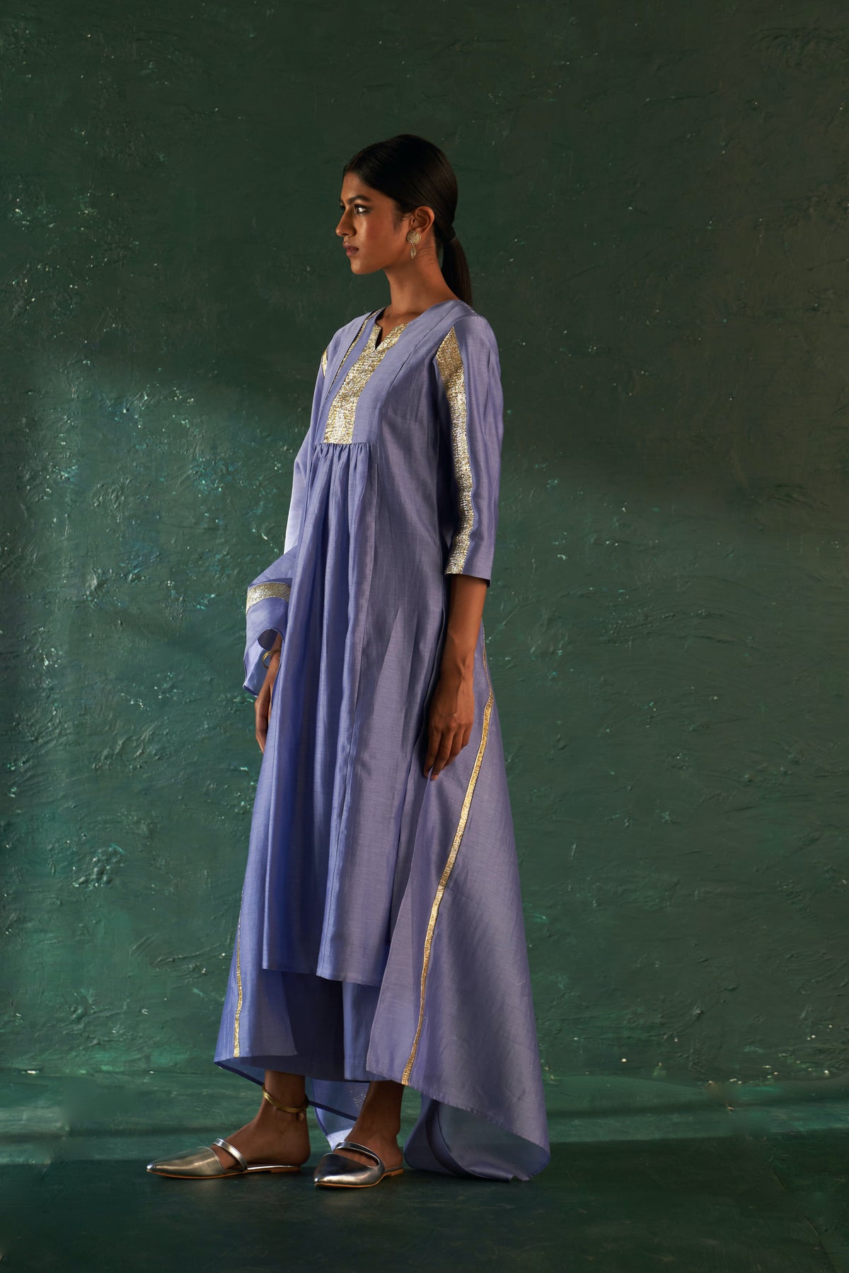 Midas Lavender Chanderi Kurta  Set