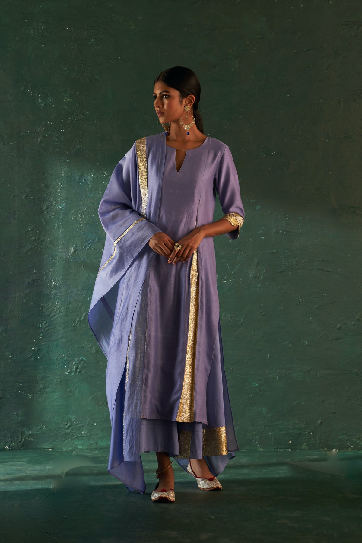 Midas Lavender Chanderi Kurta set