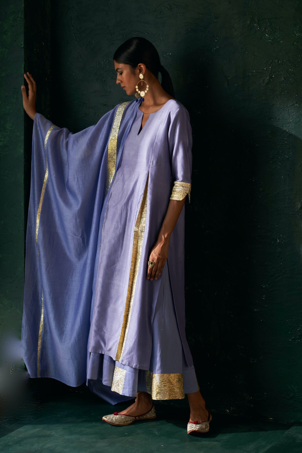 Midas Lavender Chanderi Kurta set