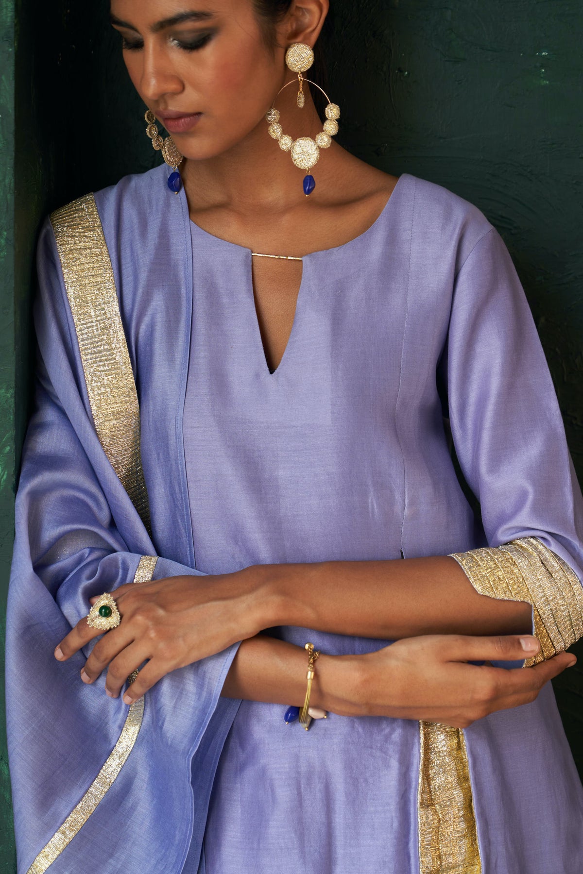 Midas Lavender Chanderi Kurta set