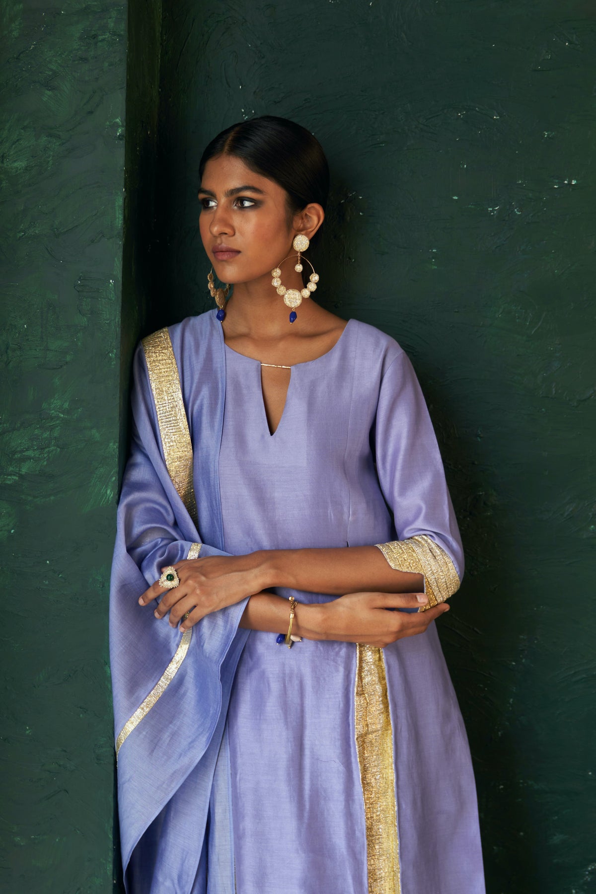 Midas Lavender Chanderi Kurta set