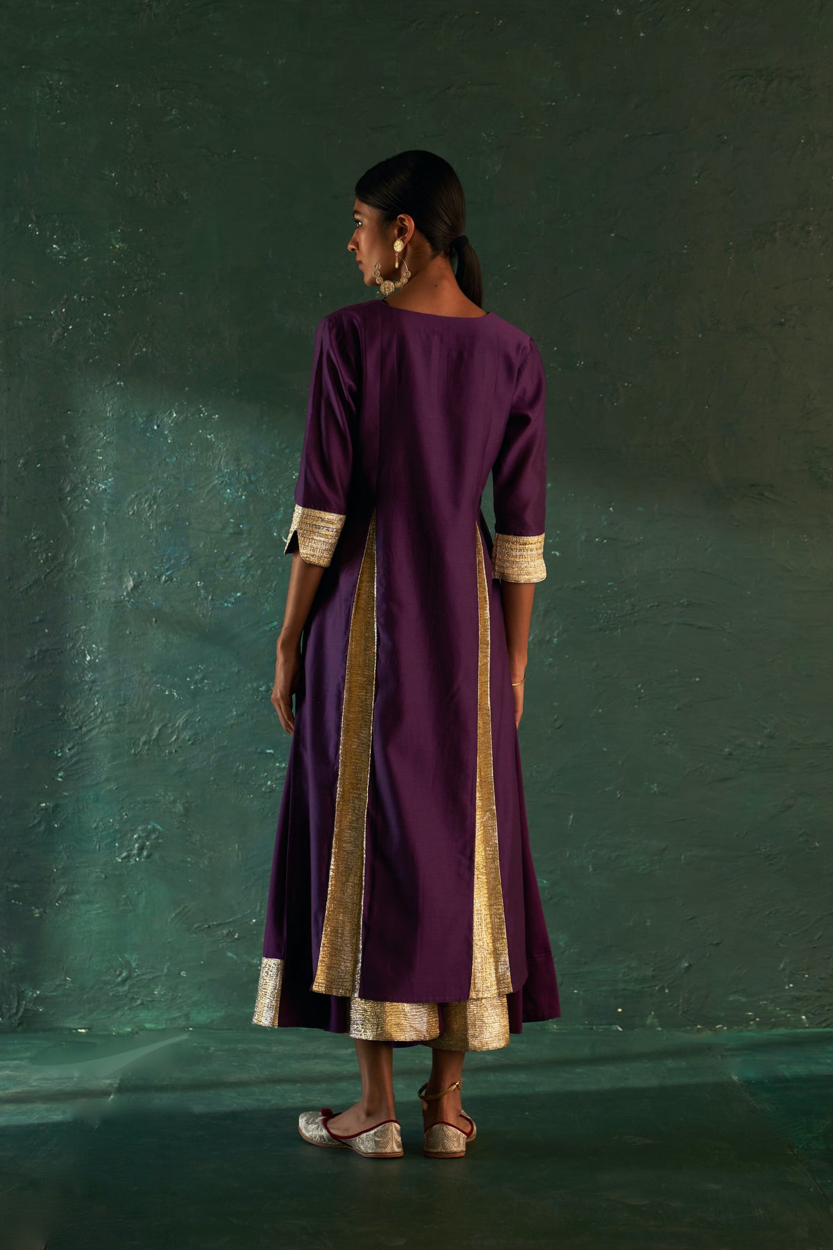 Midas Purple Chanderi Kurta set