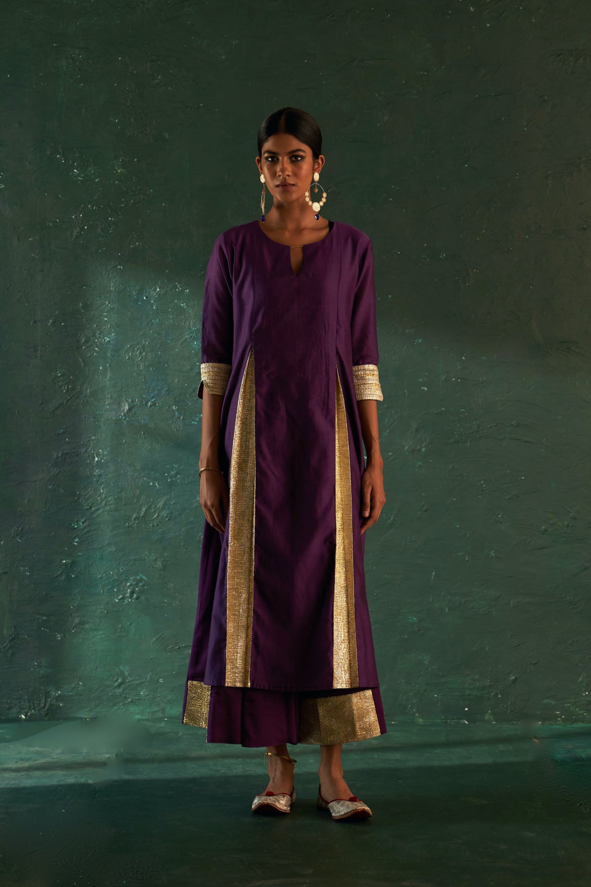 Midas Purple Chanderi Kurta set