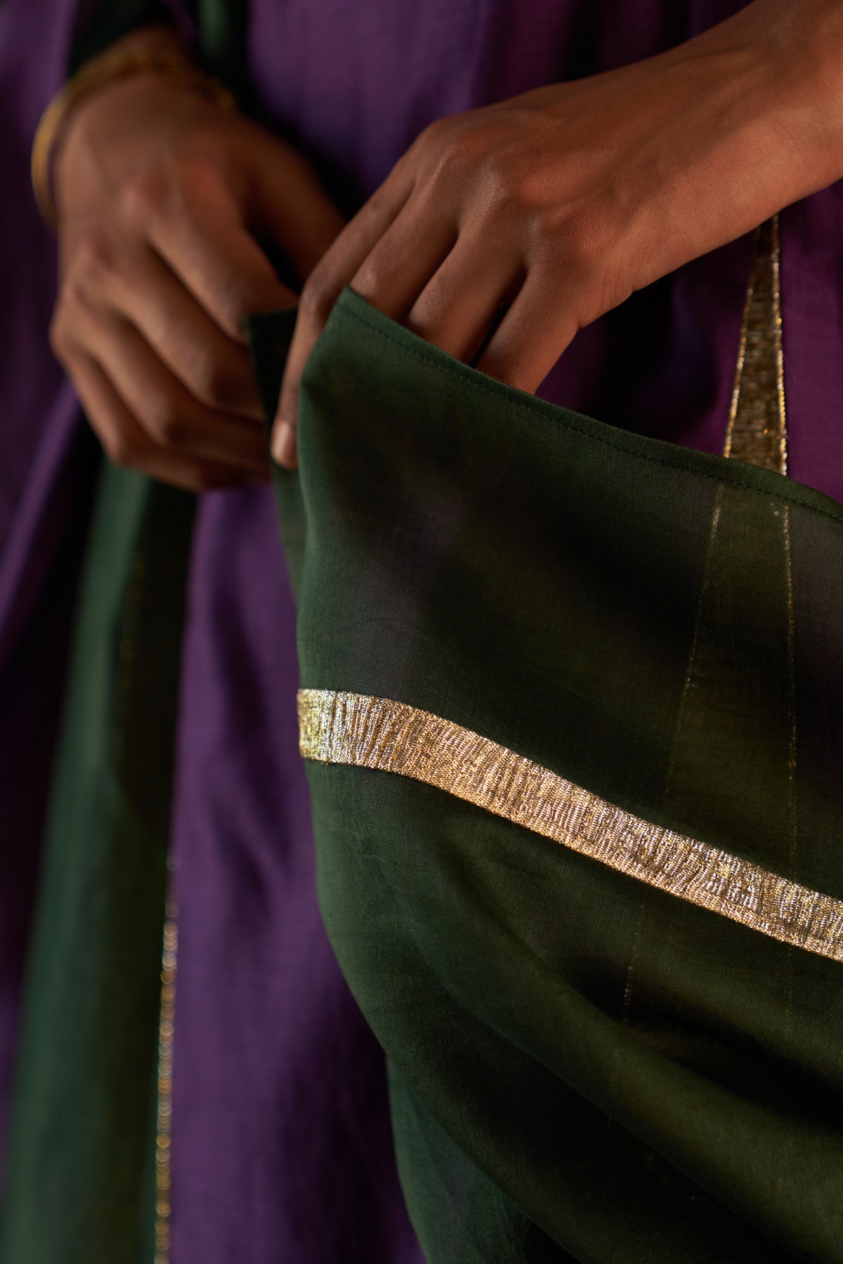 Midas Purple Chanderi Kurta set