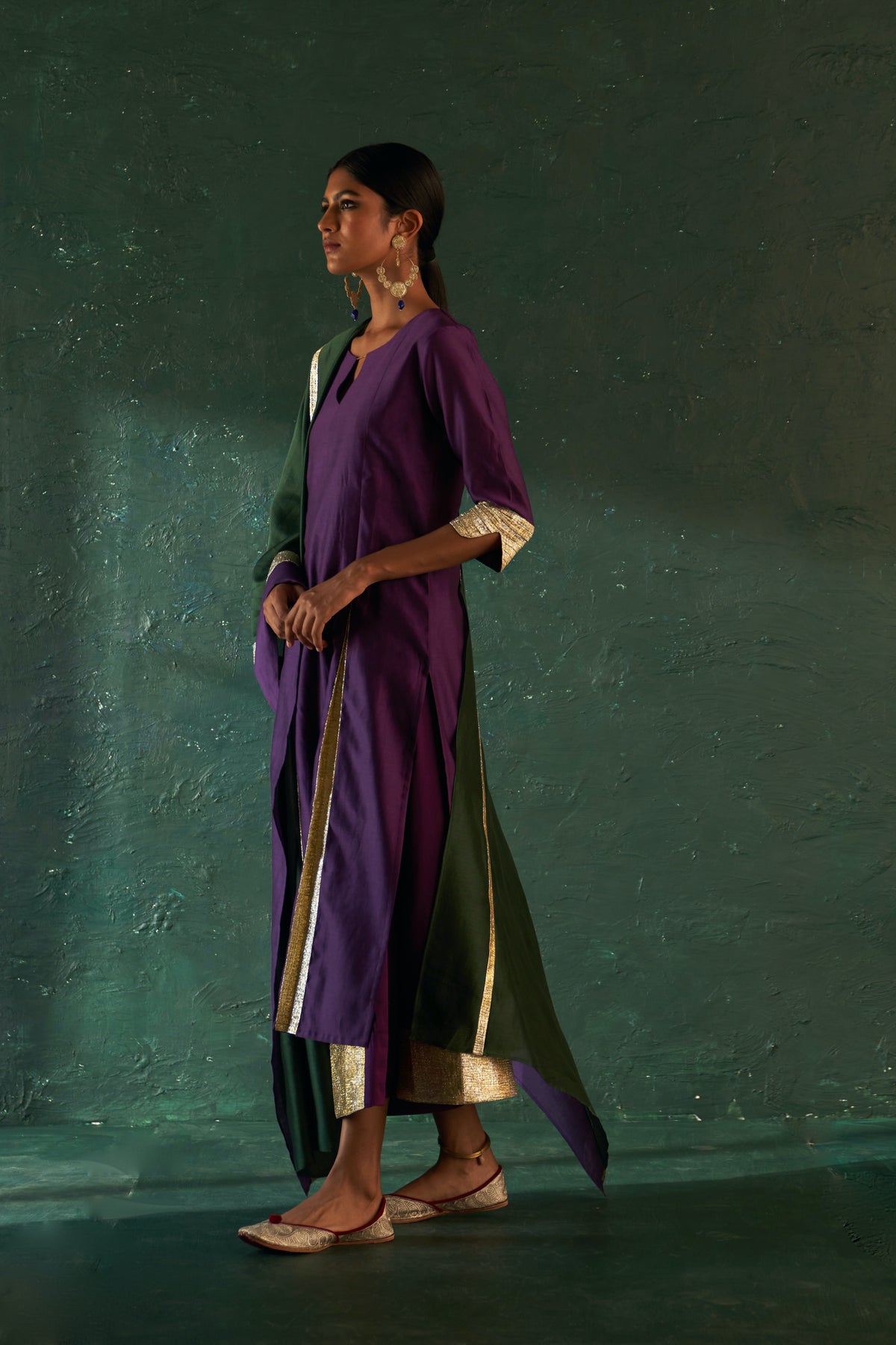 Midas Purple Chanderi Kurta set