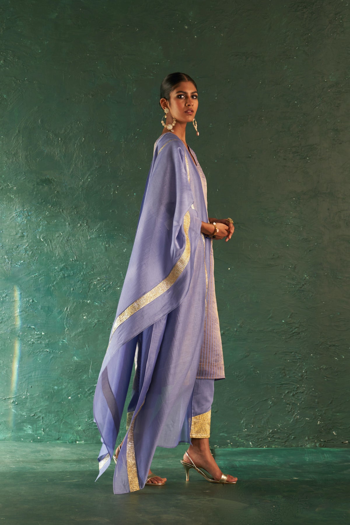 Midas Lavender Stripes Kurta set