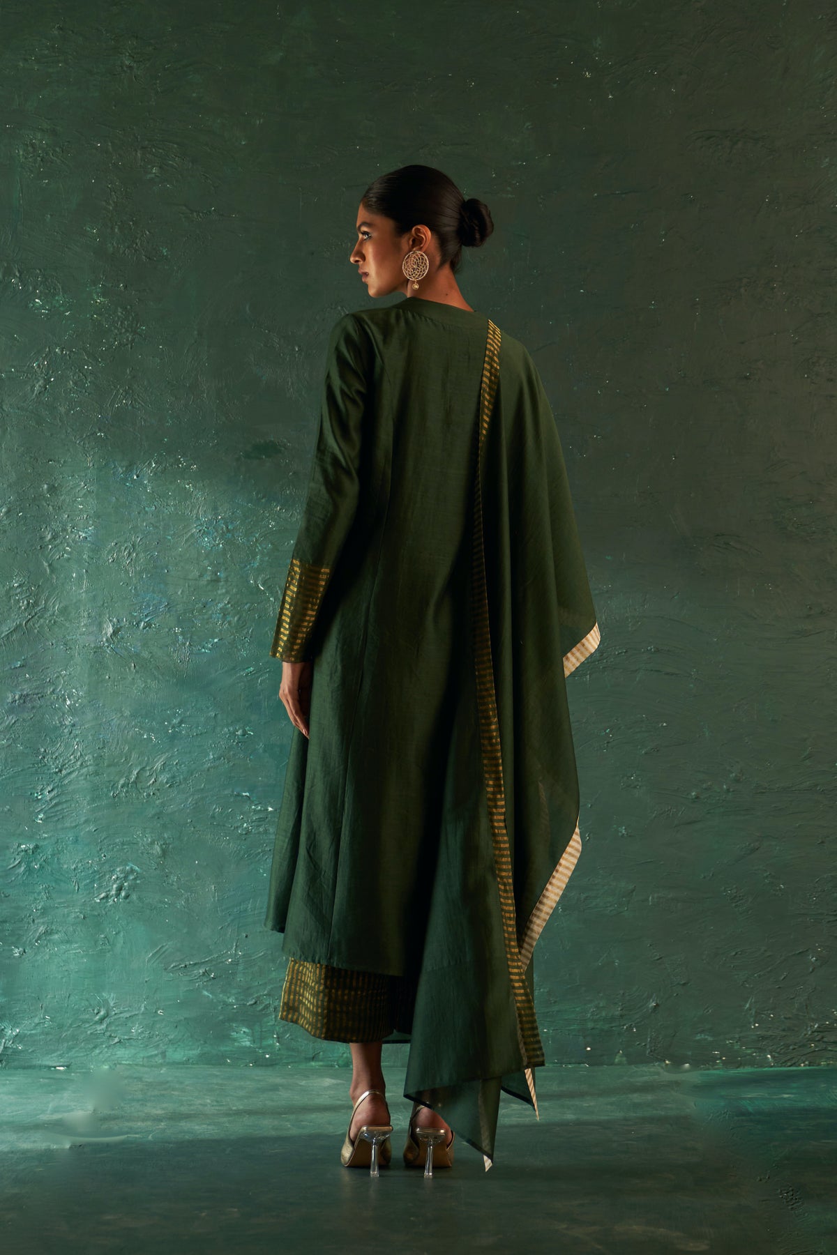 Midas Deep Green Chanderi Kurta set