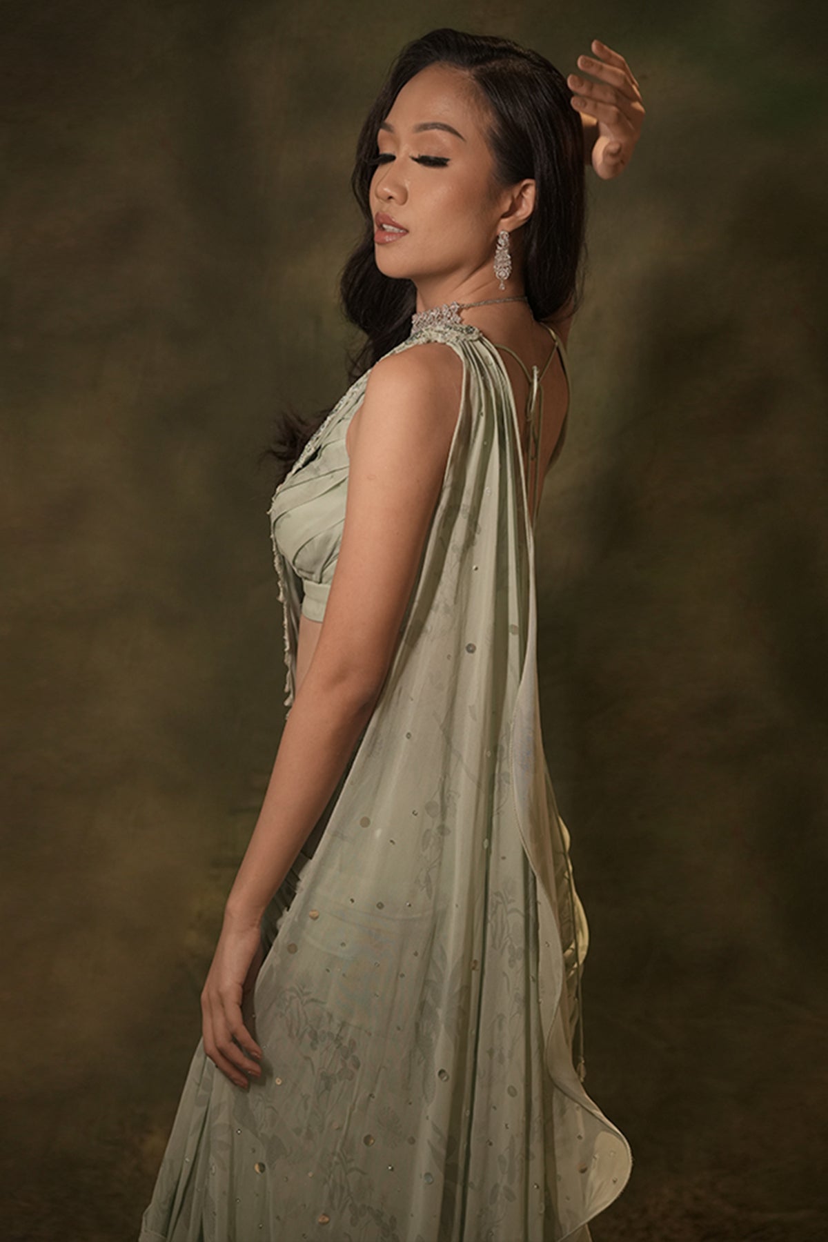 The Celadon Saree Set