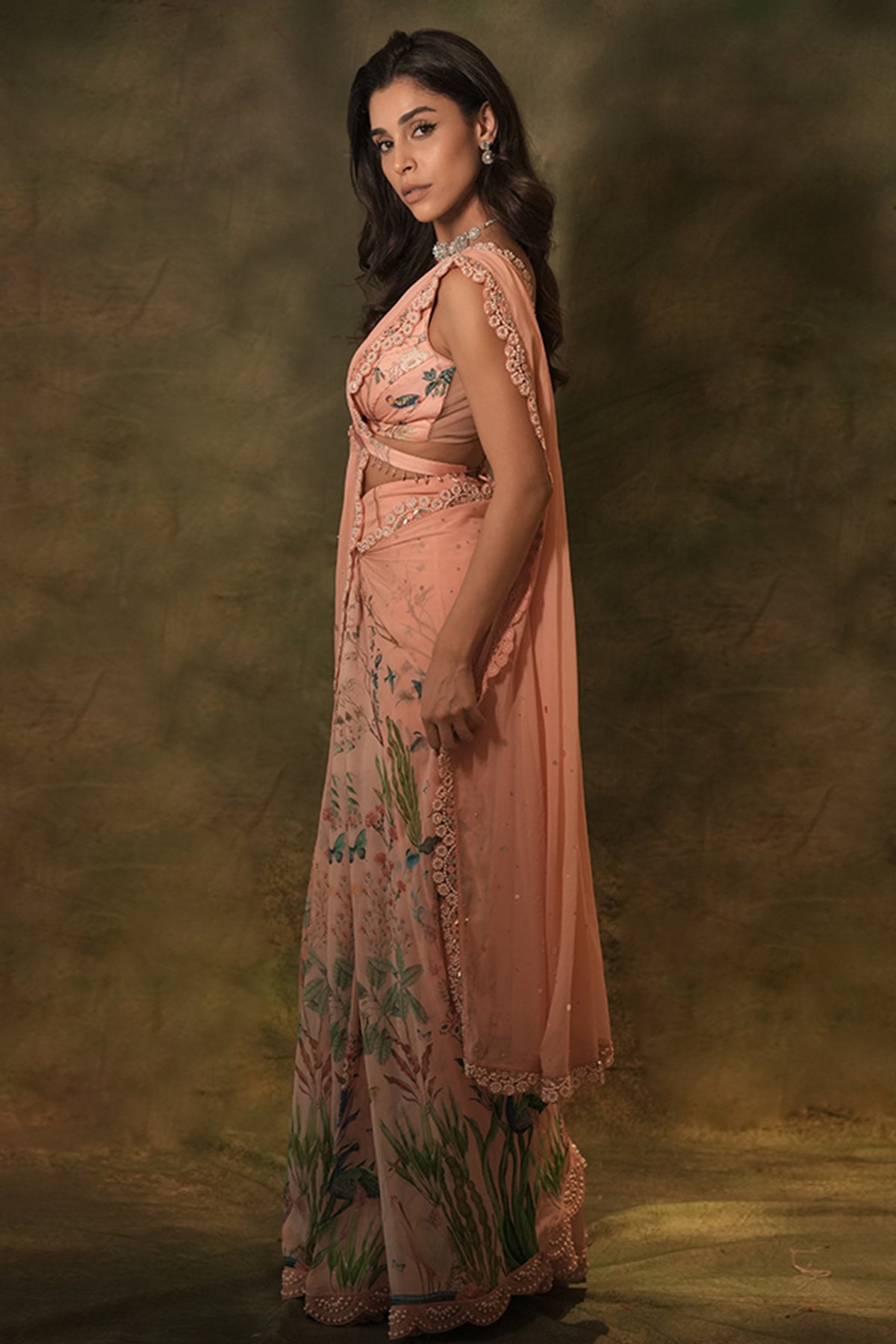 The Floral Saree Set in Pink