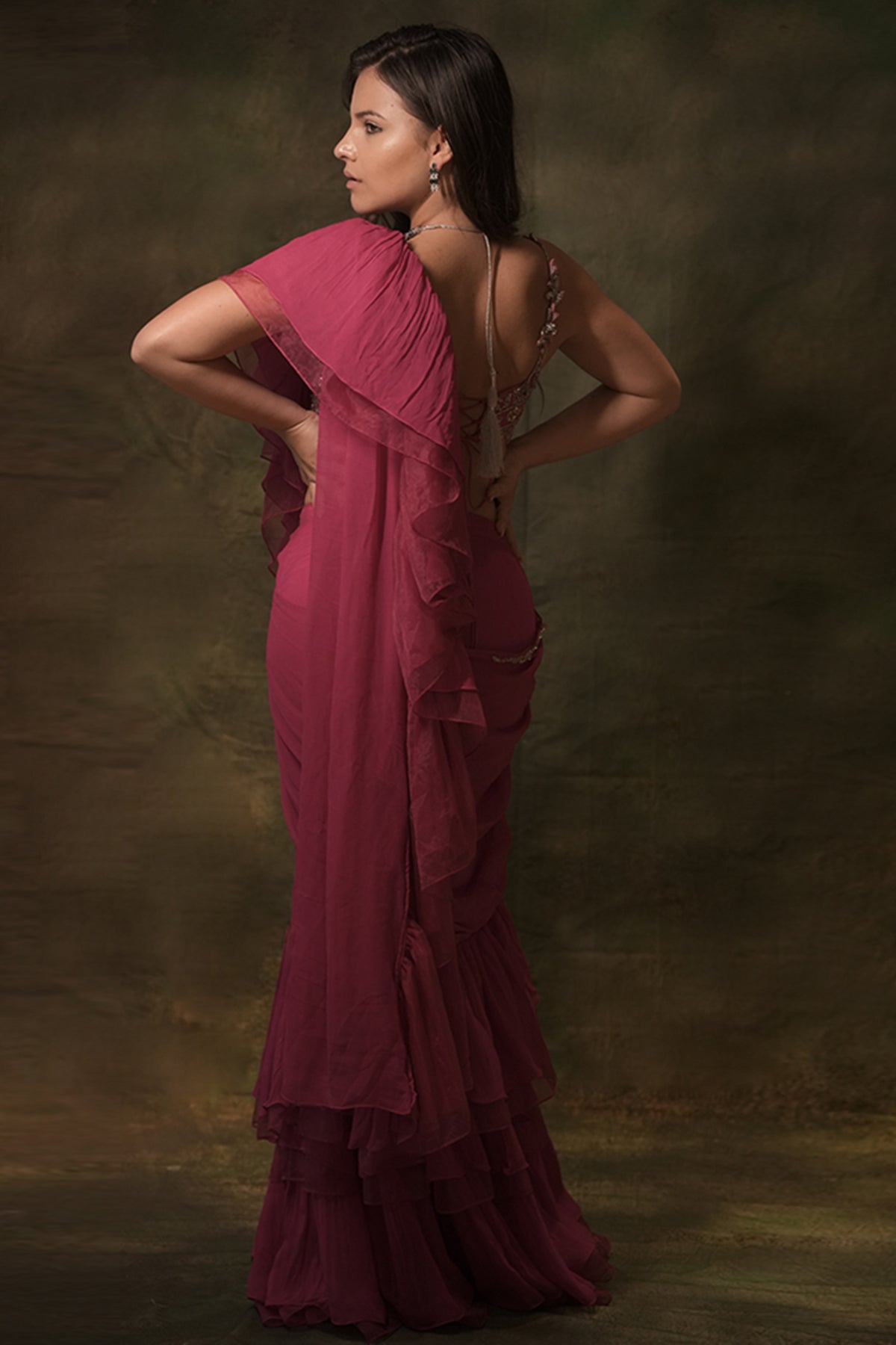 The Pink Zardosi Saree Set