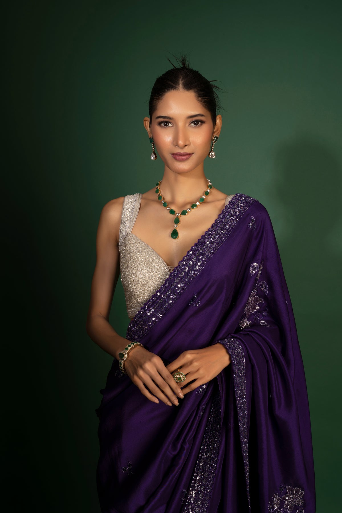 Purple Cocktail Saree