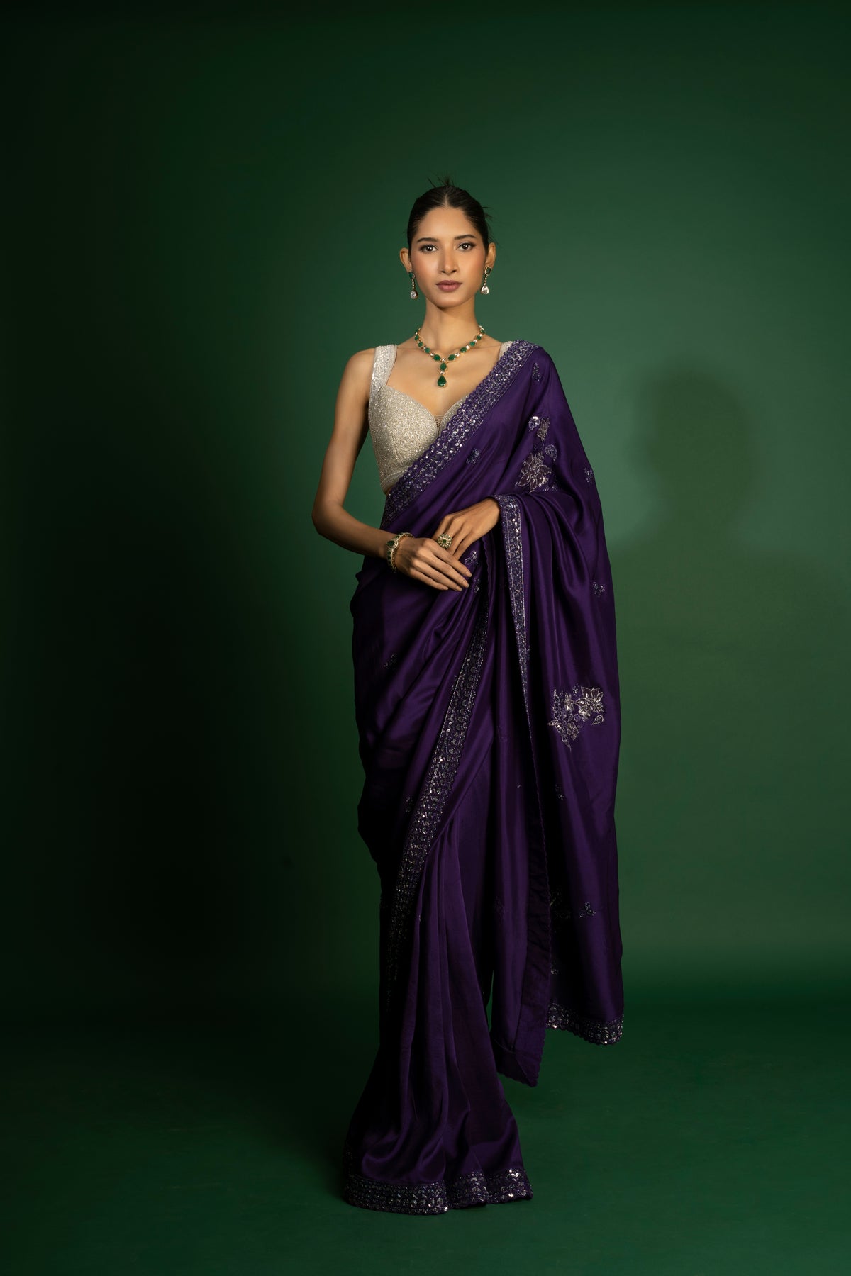 Purple Cocktail Saree