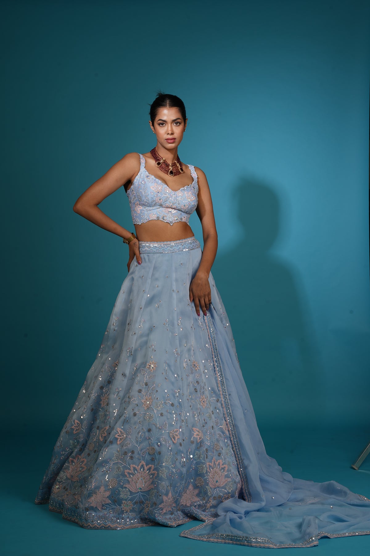 Light Blue Lehenga Set