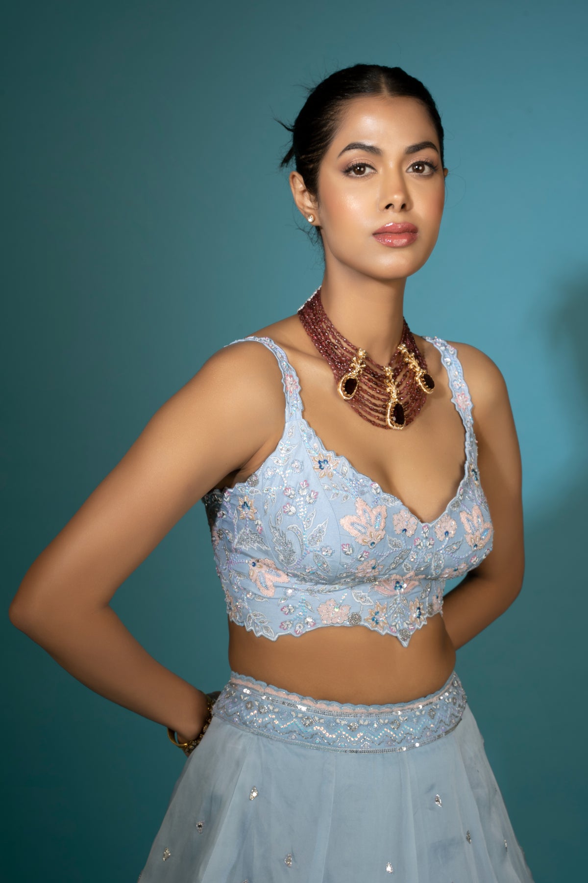 Light Blue Lehenga Set