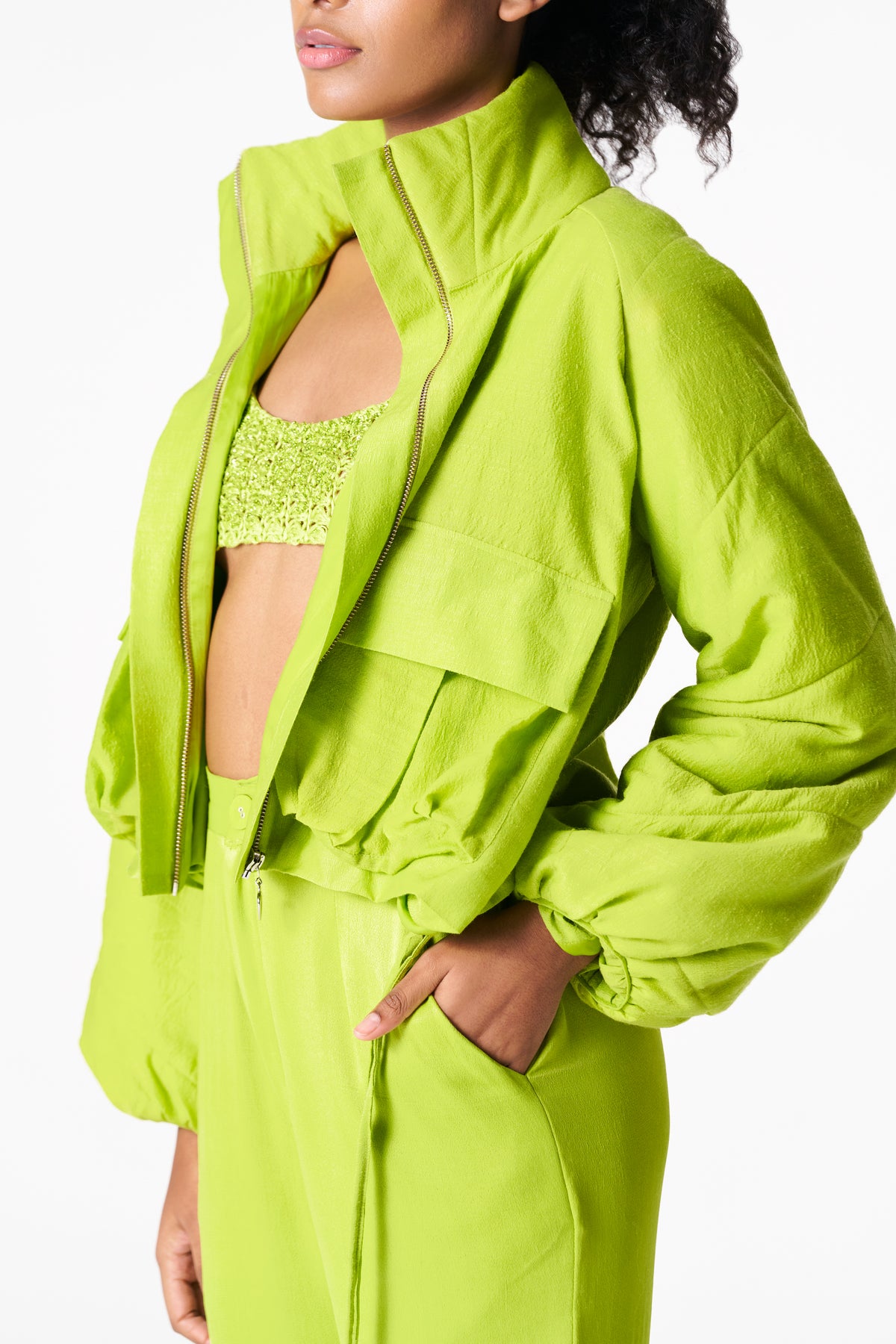 Chartreuse Puffer Jacket